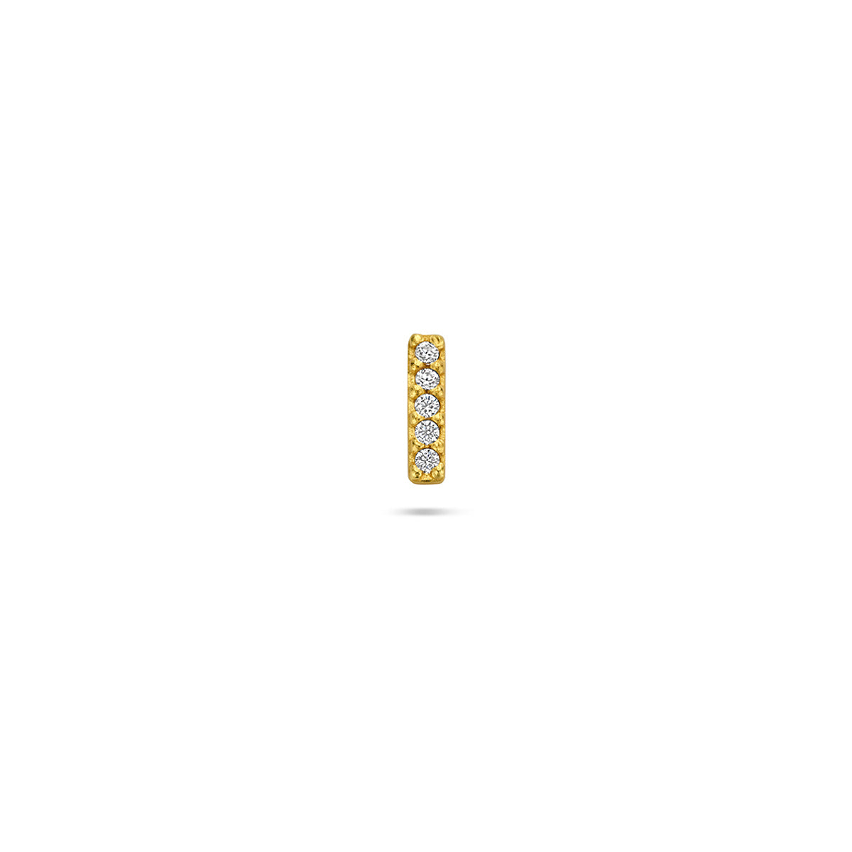 Flat Back Piercing Bar Zirkonia 6,3 mm 1 Micron Silber vergoldet (gelb)