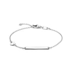 Gravurarmband Herz und Plättchen 3,5 mm 14 - 16 Silber rhodiniert