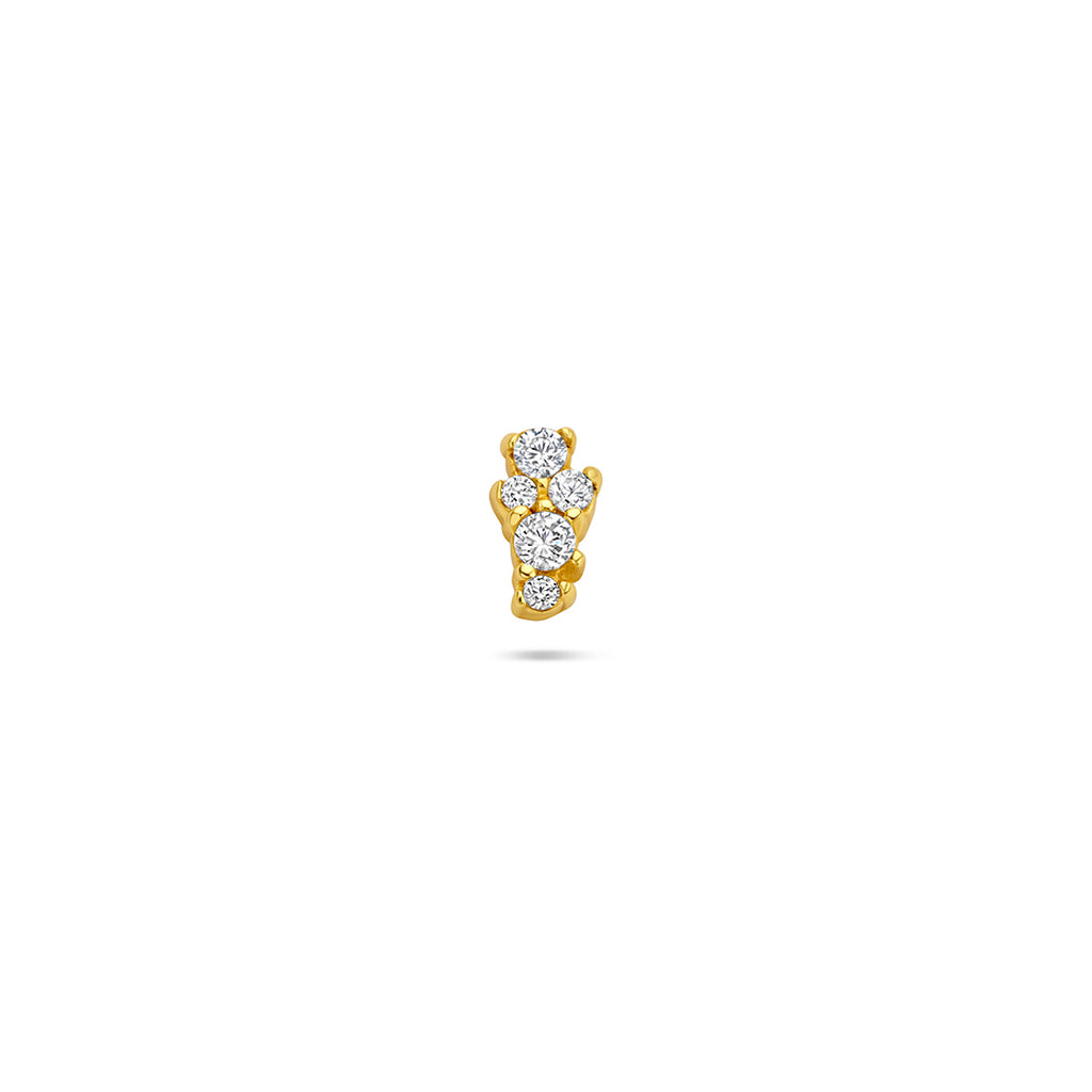 flat back piercing zirkonia 6,5 mm 1 micron zilver verguld (geel)