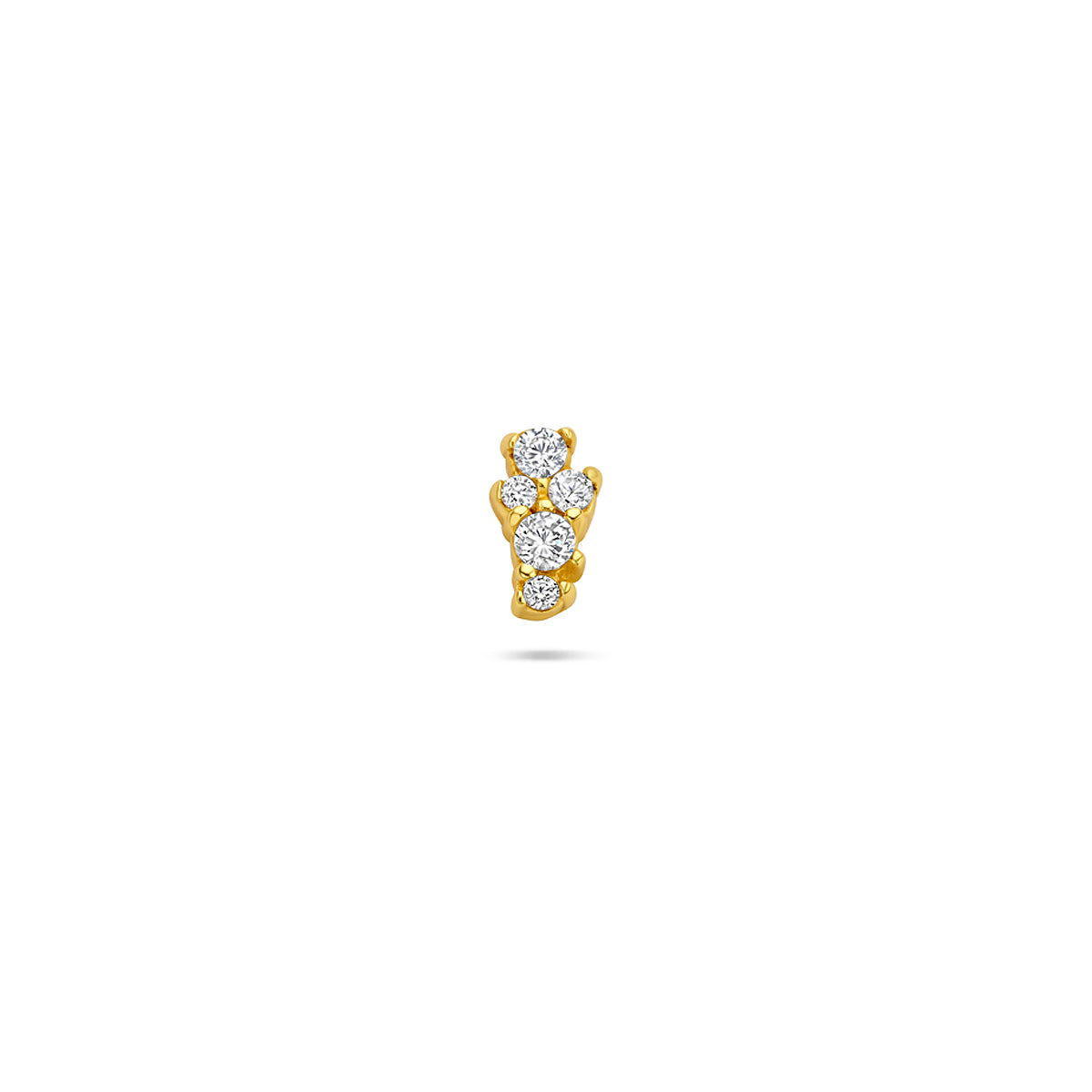 flat back piercing zirkonia 6,5 mm 1 micron zilver verguld (geel)