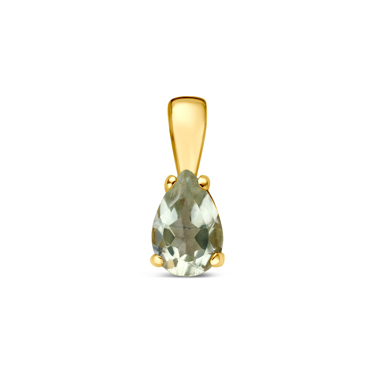 hanger groen amethist 10,5 mm 14K geelgoud - druppel/komma/pegel