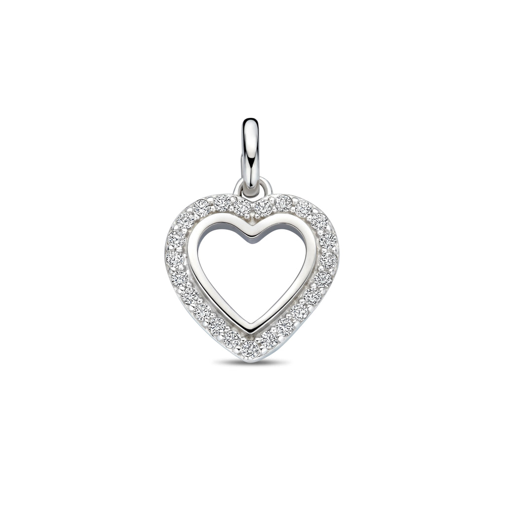 Anhänger Herz Zirkonia 17,5 mm Silber rhodiniert