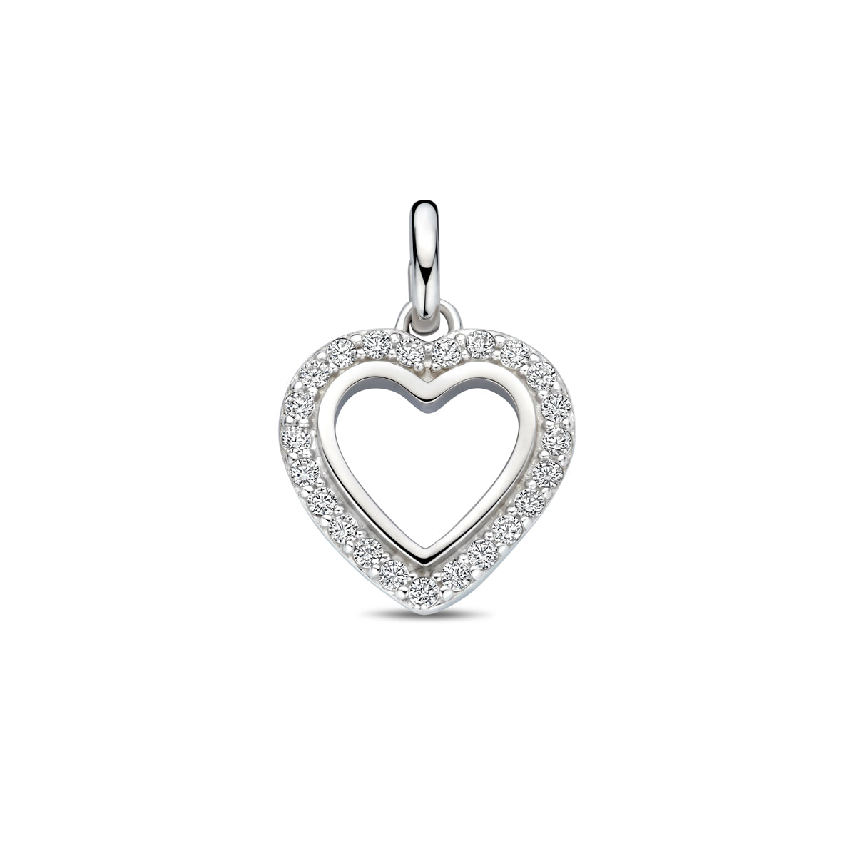 Anhänger Herz Zirkonia 17,5 mm Silber rhodiniert