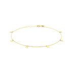 Fußkettchen Herzchen 24 + 2 cm 14K Gelbgold