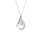 Halskette Tropfen Poly/matt 40 + 4 cm Silber rhodiniert