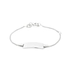 Gravurarmband Gourmet-Kette 4 Seiten geschliffen Platte 5,0 mm 14K Weißgold
