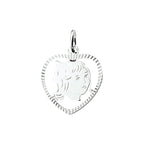 hanger meisje hart gediamanteerd 16,5 mm zilver wit