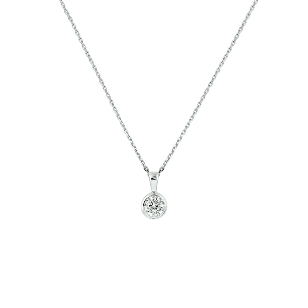 Halskette Zirkonia 41 + 4 cm Silber rhodiniert