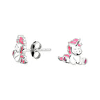 Ohrstecker aus rhodiniertem Einhorn-Silber
