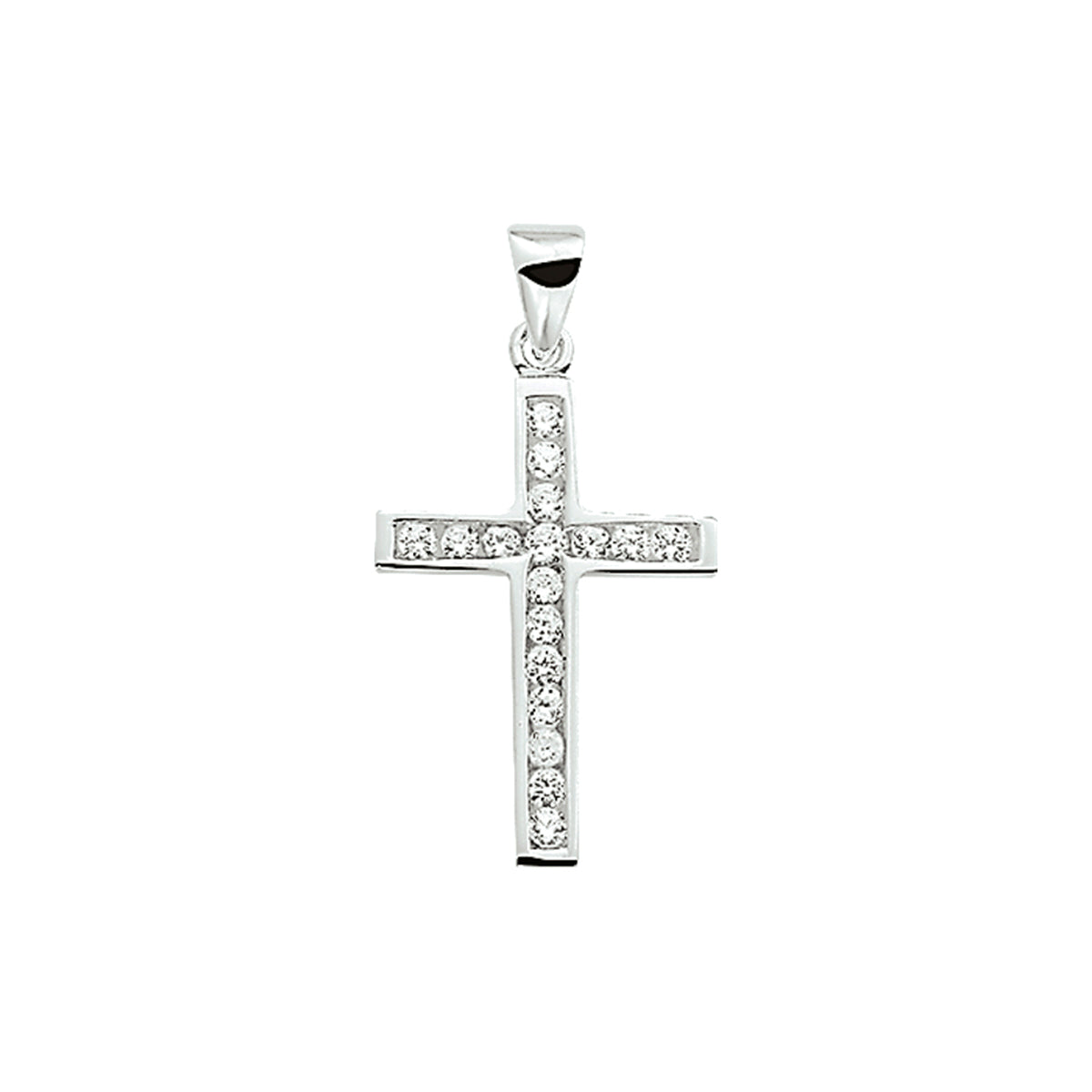 Anhänger Kreuz Zirkonia Silber Weiß