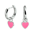 oorringen hart emaille zilver gerhodineerd