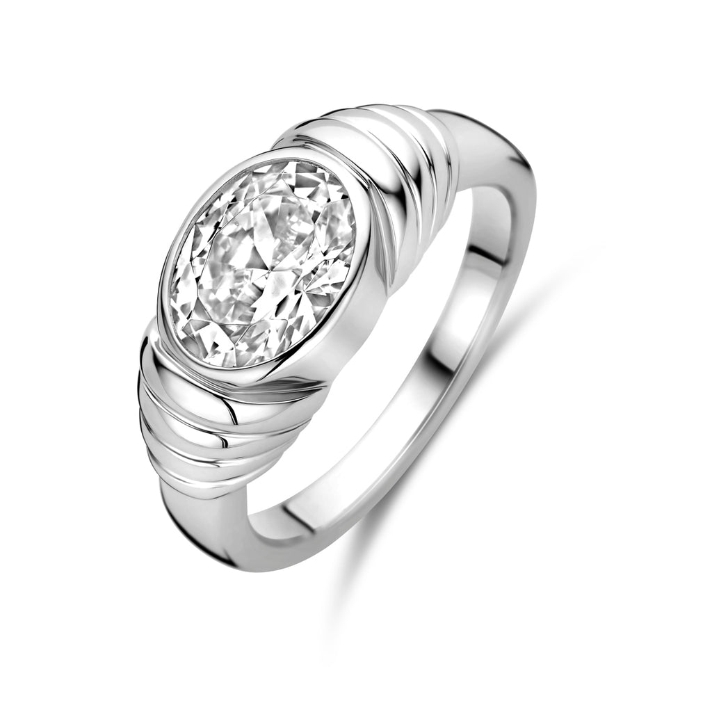 ring zirkonia zilver gerhodineerd
