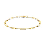 armband paperclip plat 19 cm 14K geelgoud