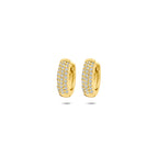 klapoorringen zirkonia 12 mm 1 micron zilver verguld (geel)