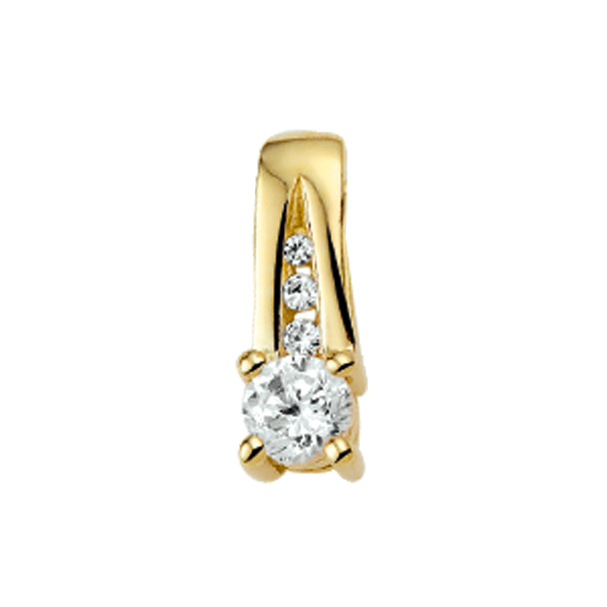 Anhänger Zirkonia 12 mm 14K Gelbgold