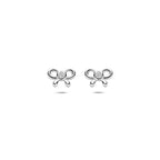 oorknoppen strik zirkonia 4,5 mm zilver gerhodineerd