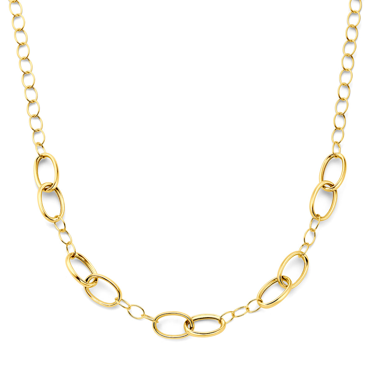 collier 11 mm 45 cm 3 micron zilver verguld (geel)