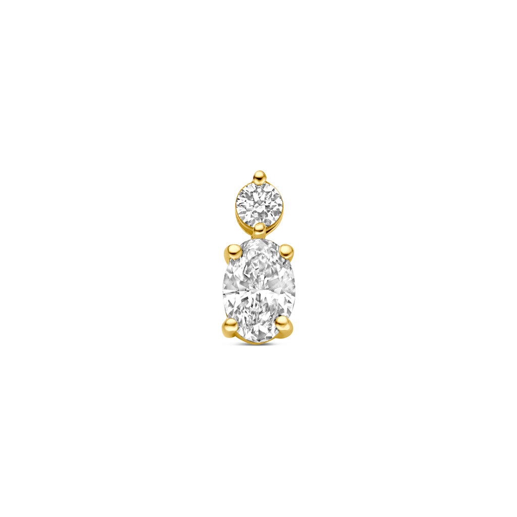 hanger lab grown diamant 0.29ct f vs 8,5 mm 14K geelgoud