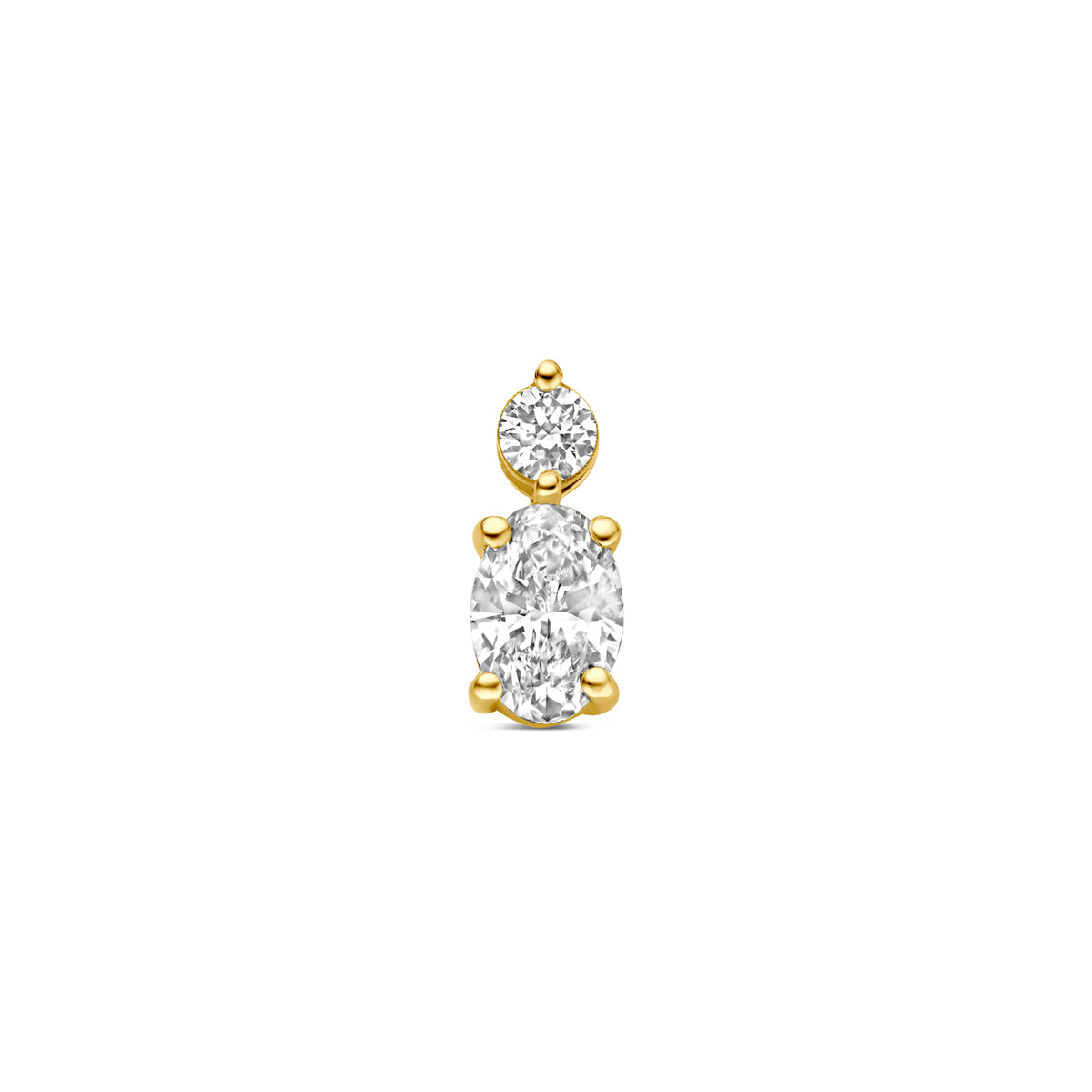 hanger lab grown diamant 0.29ct f vs 8,5 mm 14K geelgoud