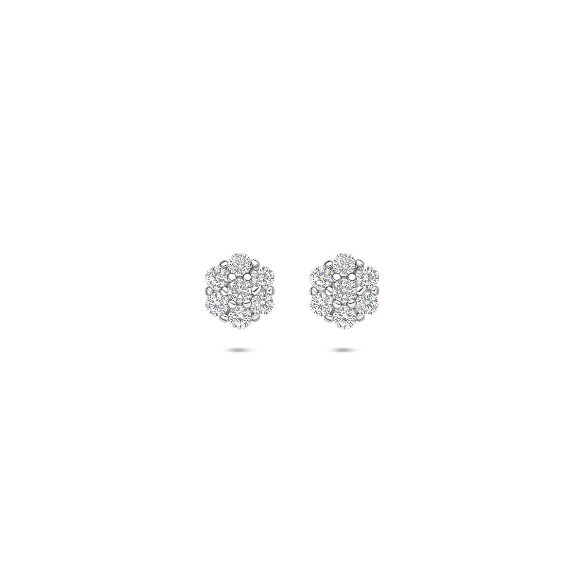 Ohrstecker Zirkonia 6 mm Silber rhodiniert