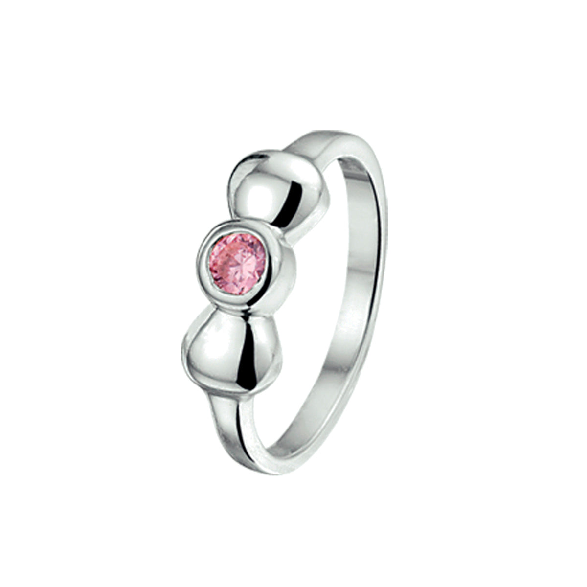 Ring Schleife rosa Zirkonia rhodiniertes Silber