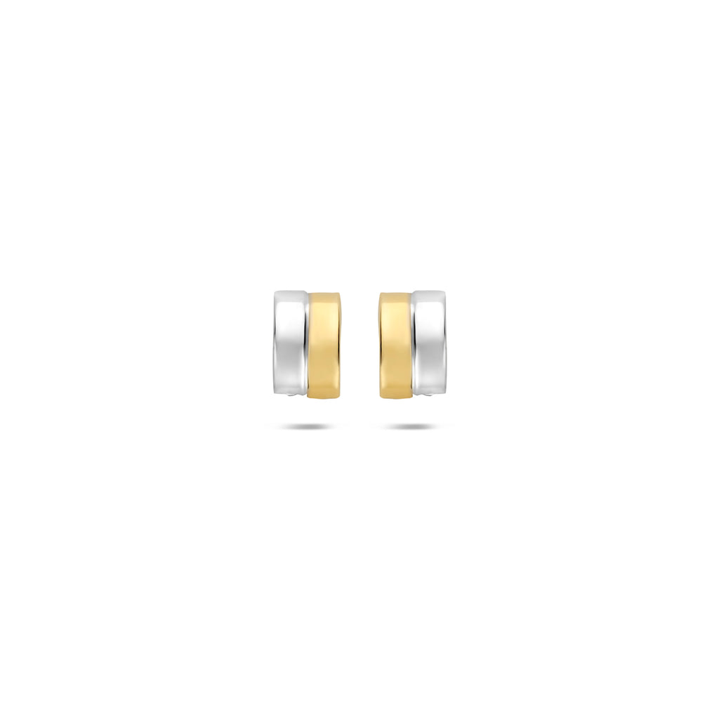 Ohrstecker zweifarbig gestempelt 14K Gelbgold