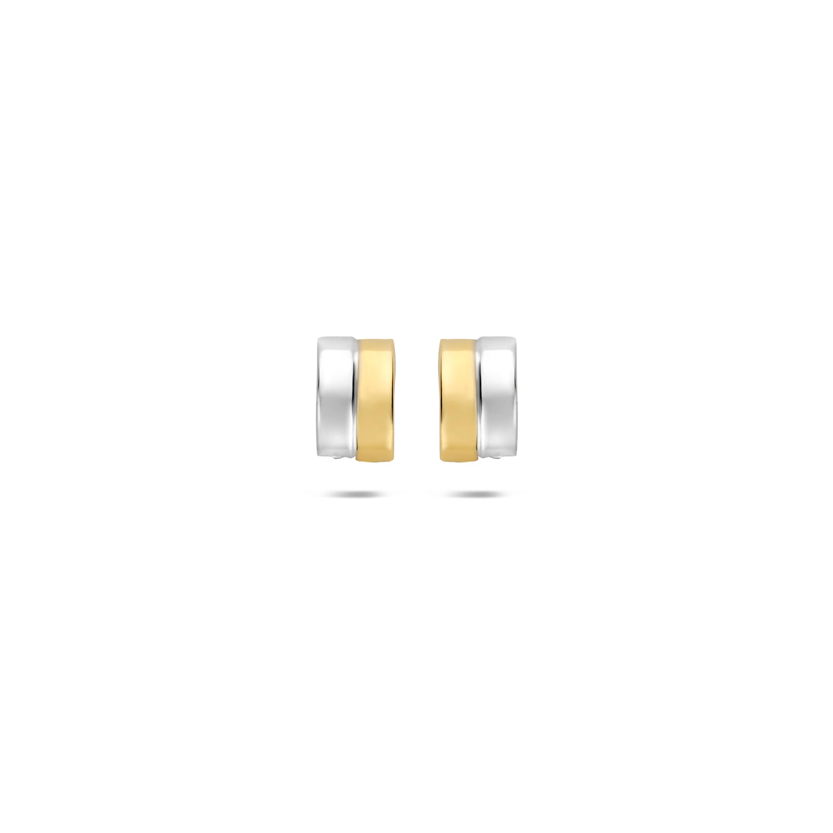 Ohrstecker zweifarbig gestempelt 14K Gelbgold