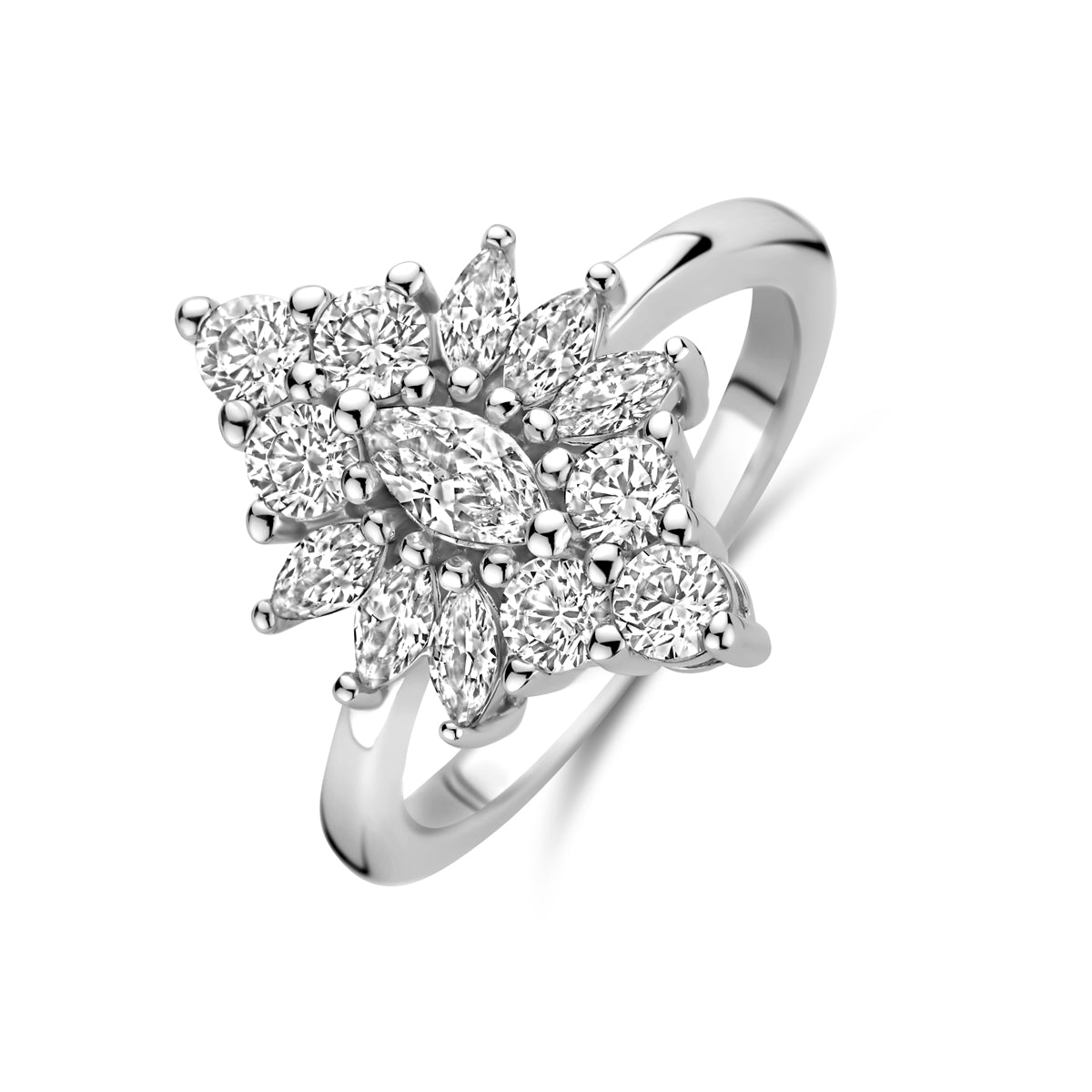 Ring Zirkonia Silber rhodiniert