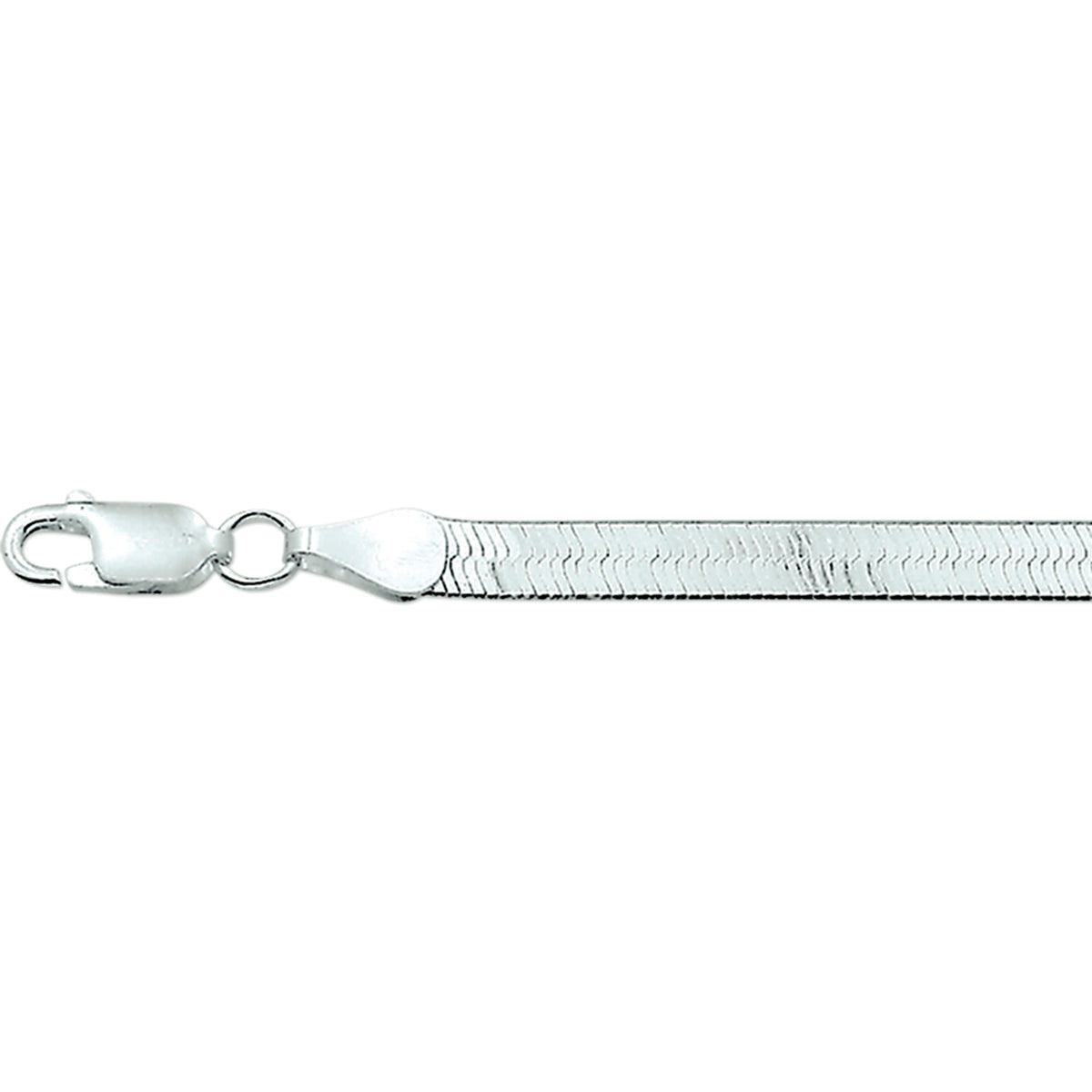 Armband Schlange flach 4,5 mm Silber weiß