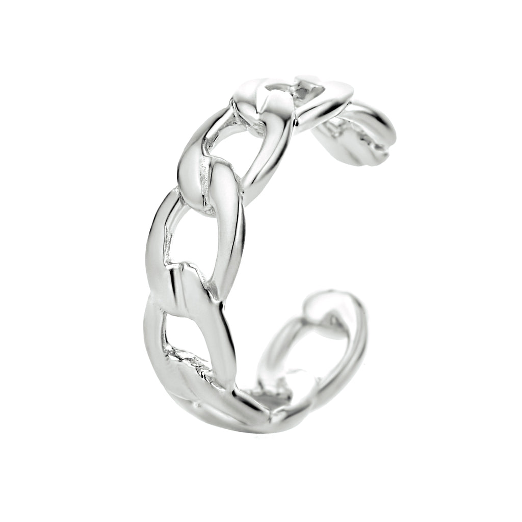 earcuff schakel 13 mm zilver gerhodineerd