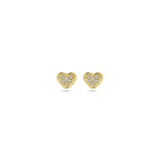 oorknoppen hart diamant h si 14K geelgoud