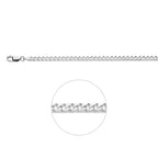 Panzerkette 8-fach facettiert 4,0 mm Silber weiß
