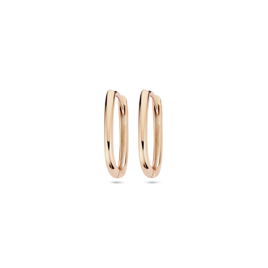 Klappohrringe Paperclip 14 mm 14K Roségold
