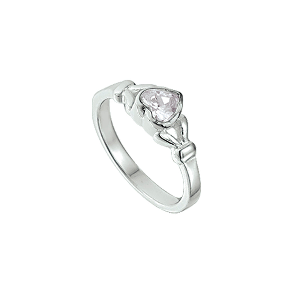 Ring Herz Zirkonia Silber rhodiniert