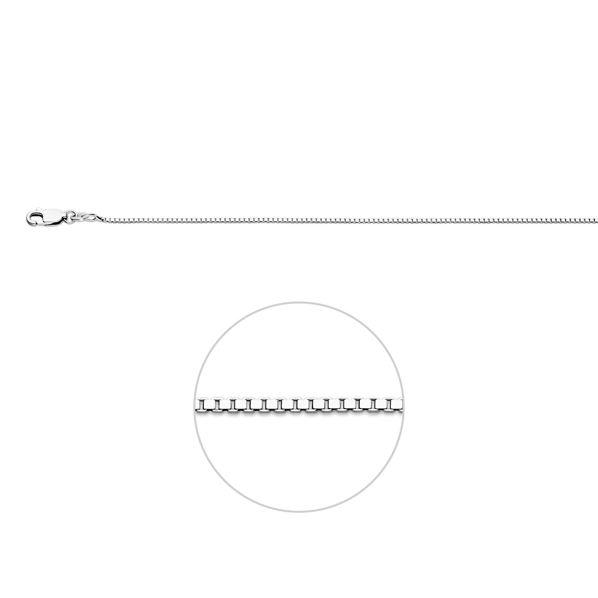 venetiaans 1,1 mm zilver gerhodineerd