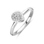Ring Tropfen Zirkonia Silber rhodiniert