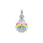 hanger lieveheersbeestje zirkonia emaille zilver gerhodineerd