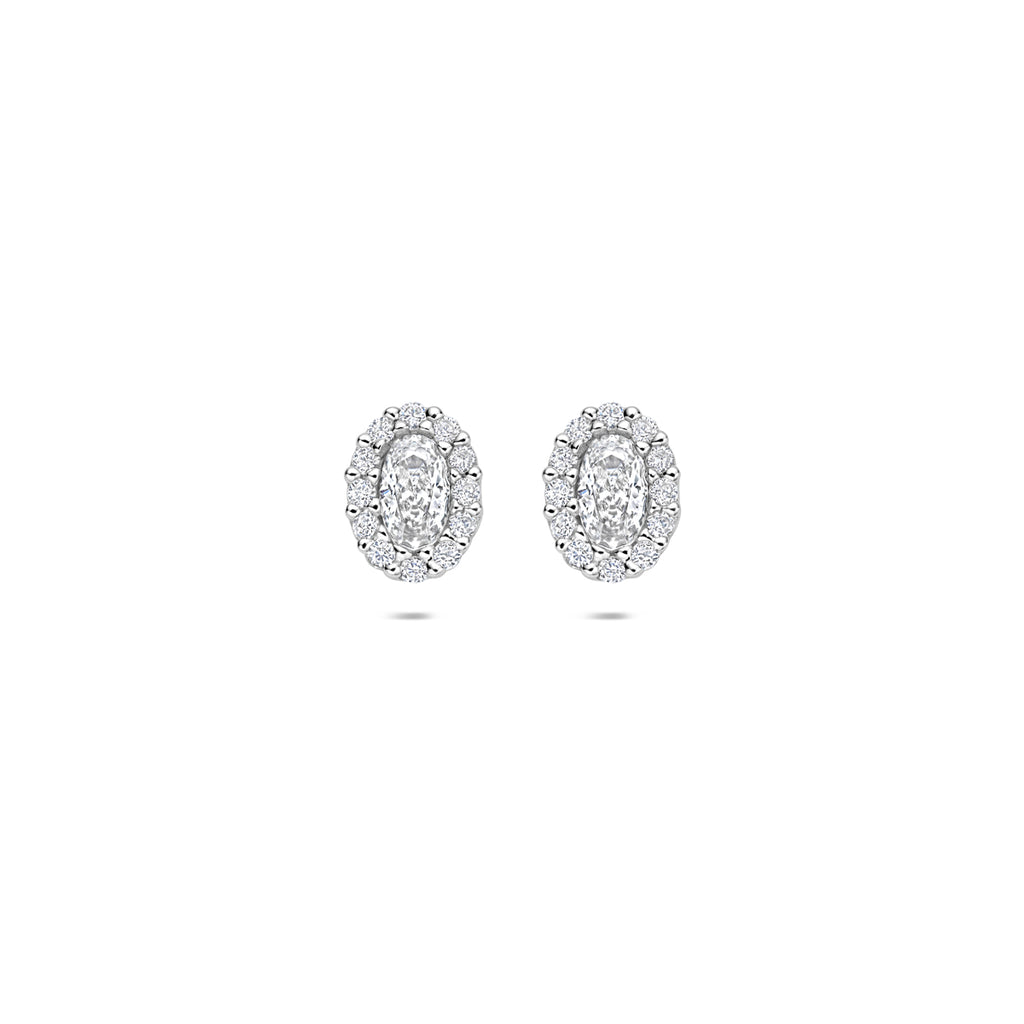 oorknoppen zirkonia 8 mm zilver gerhodineerd