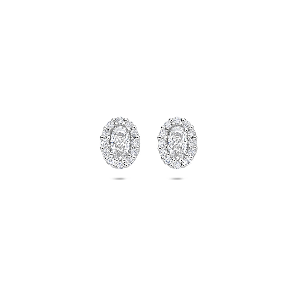 oorknoppen zirkonia 8 mm zilver gerhodineerd