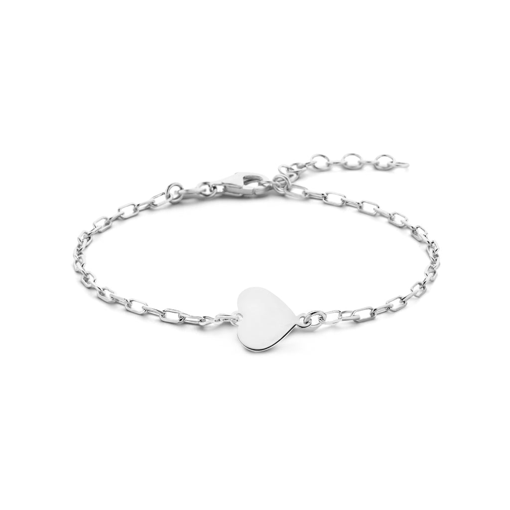 Armband Herz 16 + 3 cm Silber rhodiniert