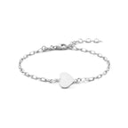 Armband Herz 16 + 3 cm Silber rhodiniert