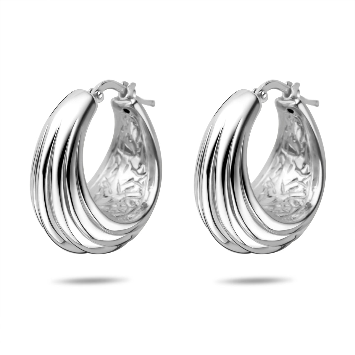 oorringen 25,5 mm zilver gerhodineerd