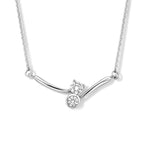 Halskette Spacer Zirkonia 42 - 45 cm Silber rhodiniert