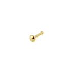 Kugelnasenstecker, Halbkugel aus 14-karätigem Gelbgold