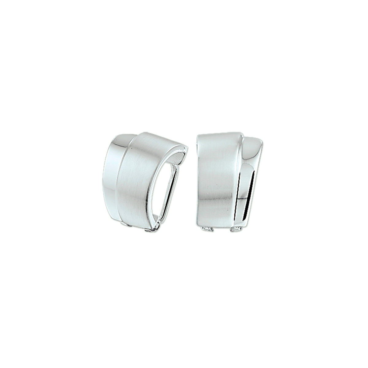 oorclips poli/mat zilver wit