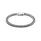 Armband Panzerkette 4 Seiten geschliffen 6,7 mm Silber oxidiert
