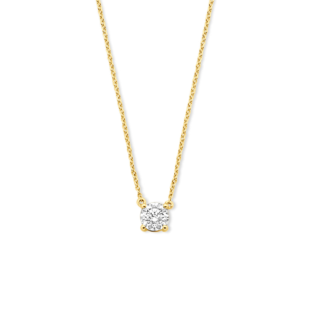 collier lab grown diamant 0.25ct g vs 41 - 43 - 45 cm 14K geelgoud