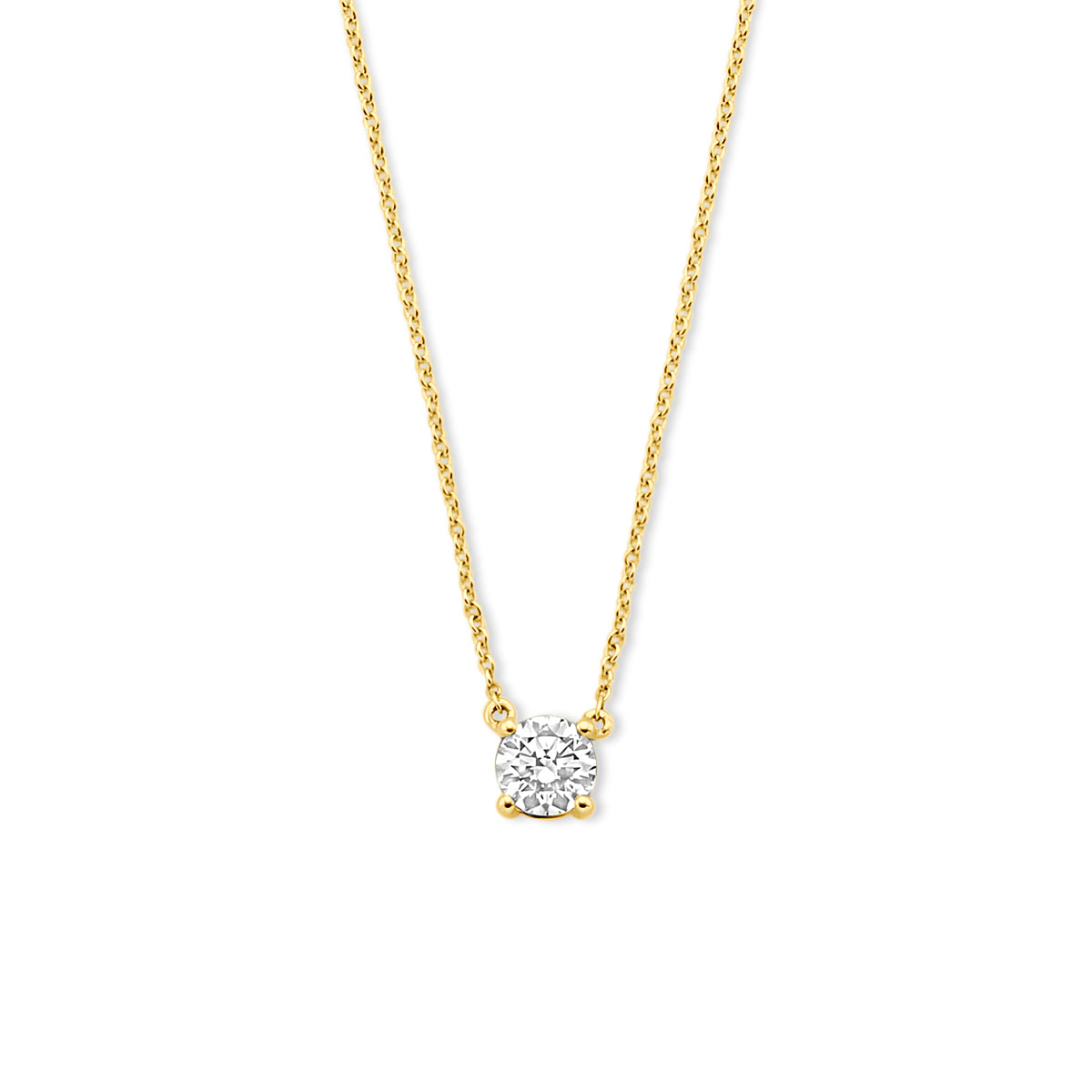 collier lab grown diamant 0.25ct g vs 41 - 43 - 45 cm 14K geelgoud
