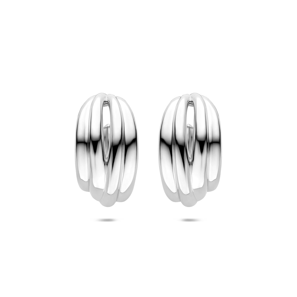 Steckerohrringe 30,5 mm Silber rhodiniert