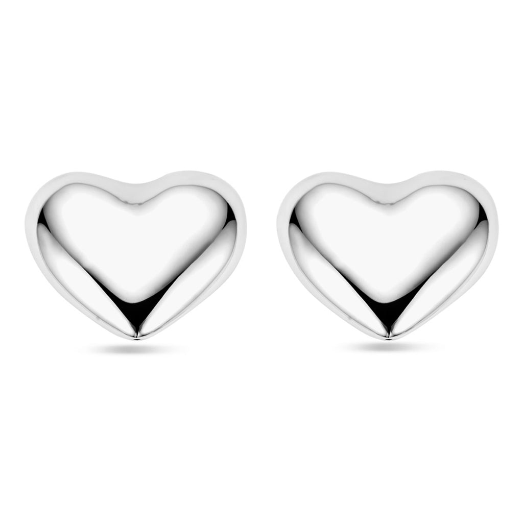 Ohrstecker Herzchen 27 mm rhodiniertes Silber